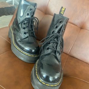 Black Doc martens platform boots